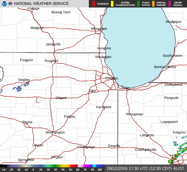 base reflectivity loop from the nearest NEXRAD site