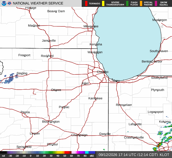 base reflectivity loop from the nearest NEXRAD site